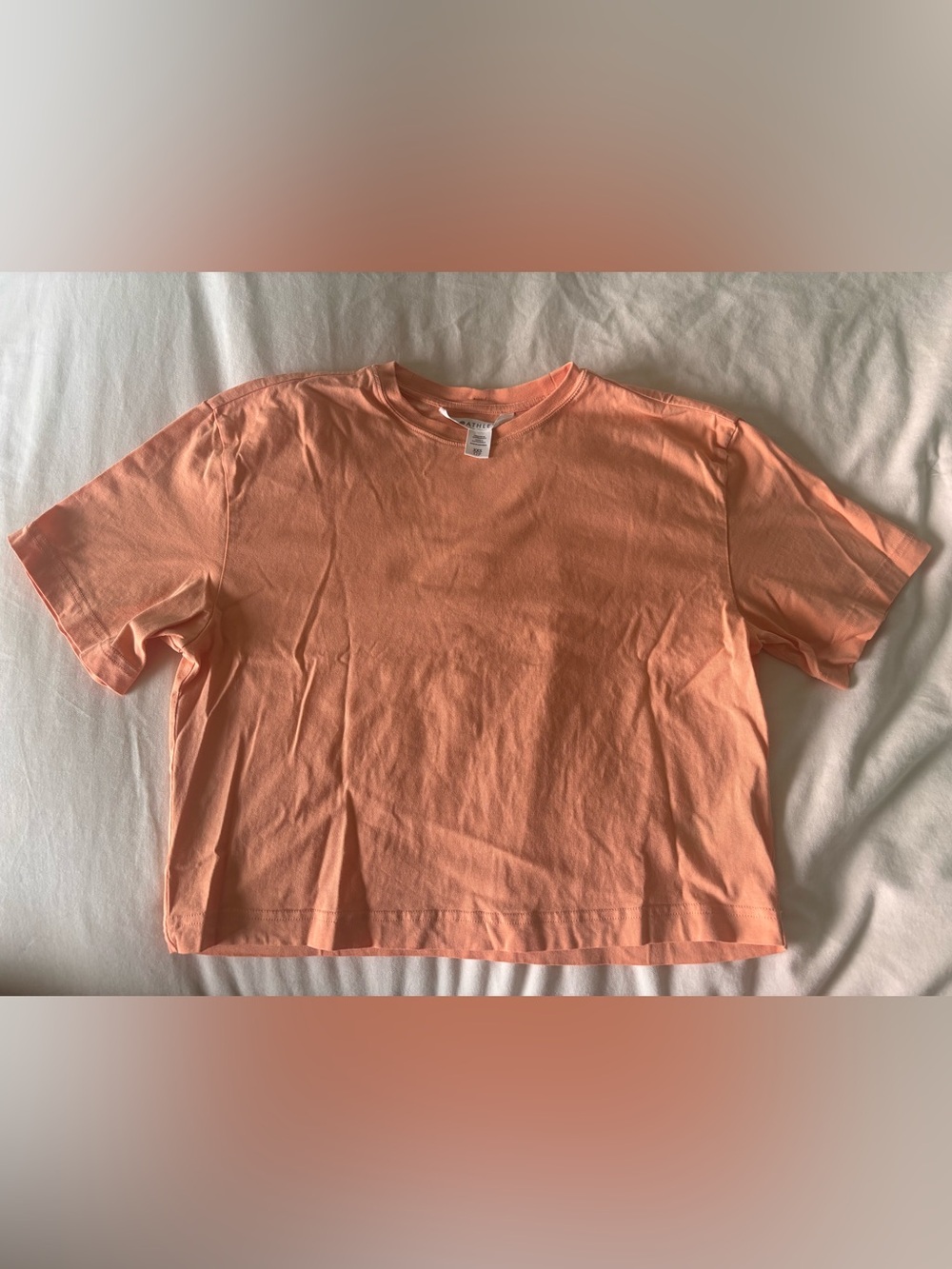 Athleta Relaxed Crop Exercise Tee XXS Papaya/Peach
